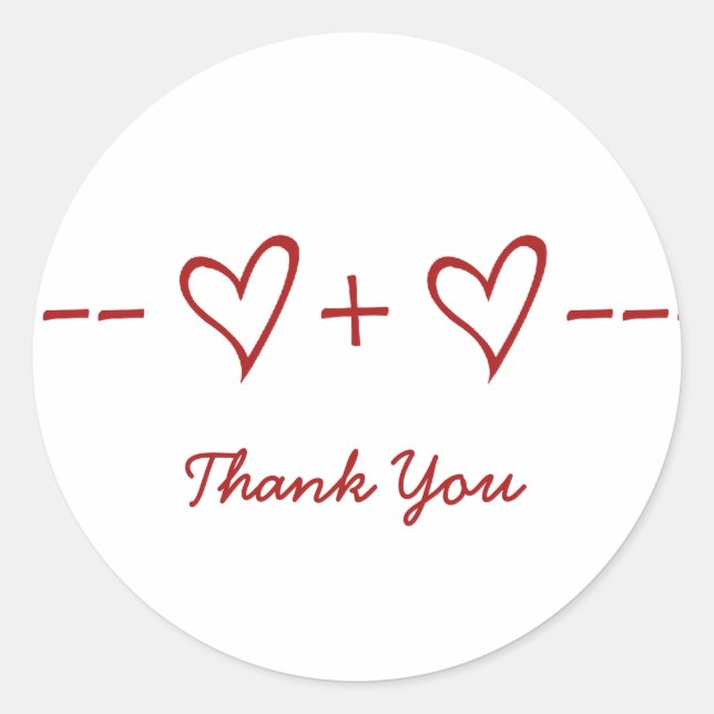 Stickers Merci de l'équation du coeur rouge (Devant)
