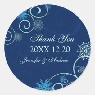 Stickers Merci de mariage hivernal