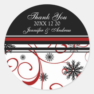Stickers Merci de mariage hivernal