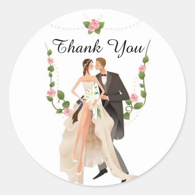 Stickers Merci de mariée et de chambre mariage (Devant)