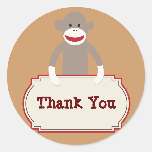 Stickers Merci de singe à soie mignonne (Devant)