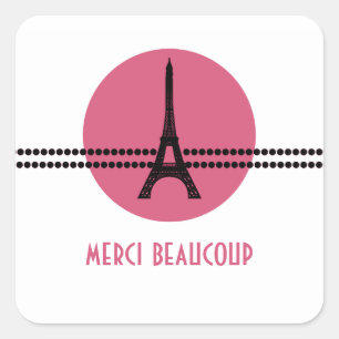 Stickers Merci Doigts Parisiens, Rose