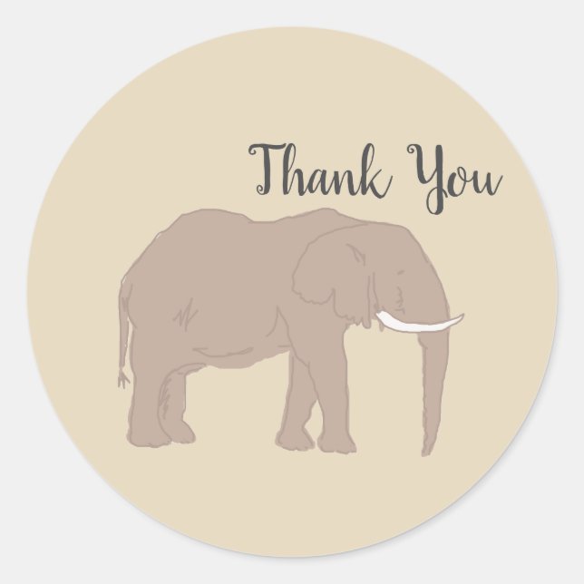 Stickers Merci Elephant Safari Party (Devant)