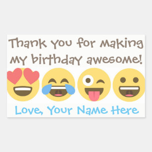 Stickers Merci Emoji personnalisables - Visages Em