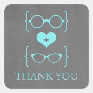 Stickers Merci en tableau de bord Aqua Geeky Glass