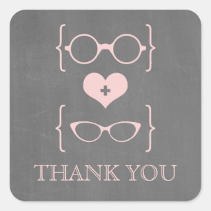 Stickers Merci en tableau de bord rose Geeky