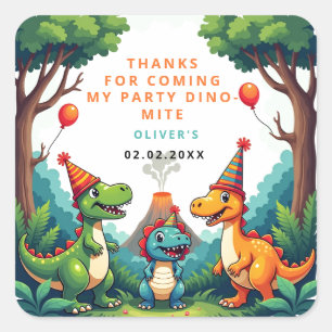 Stickers Merci étiquette Dinosaur