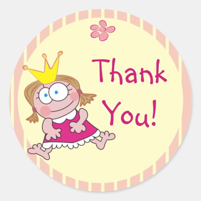 Stickers Merci fille mignonne (Devant)