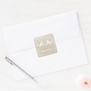 Stickers Merci fleuri Beige Lovebirds