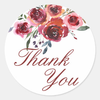 Stickers Merci Floral Aquarelle