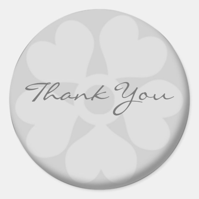 Stickers Merci Floral Argent (Devant)