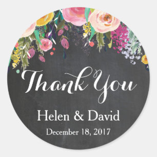 Stickers Merci floral Favoriser mariage