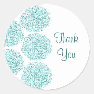 Stickers Merci frontière Zinnia, Turquoise