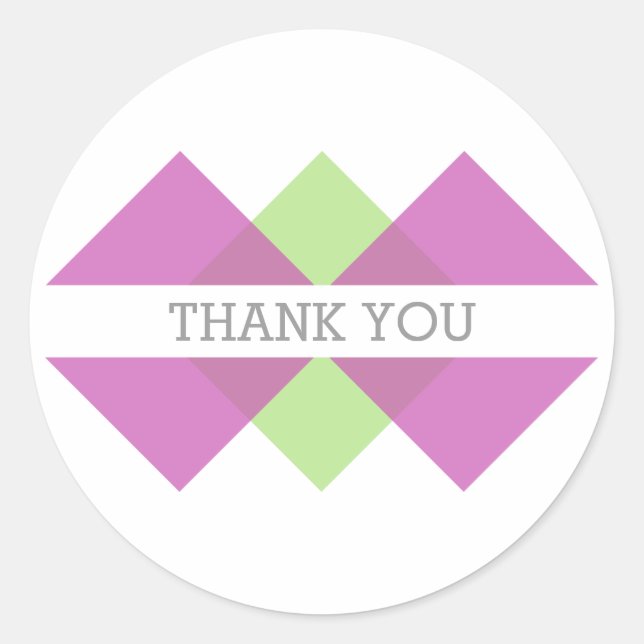 Stickers Merci Fuchsia Green Geometry (Devant)