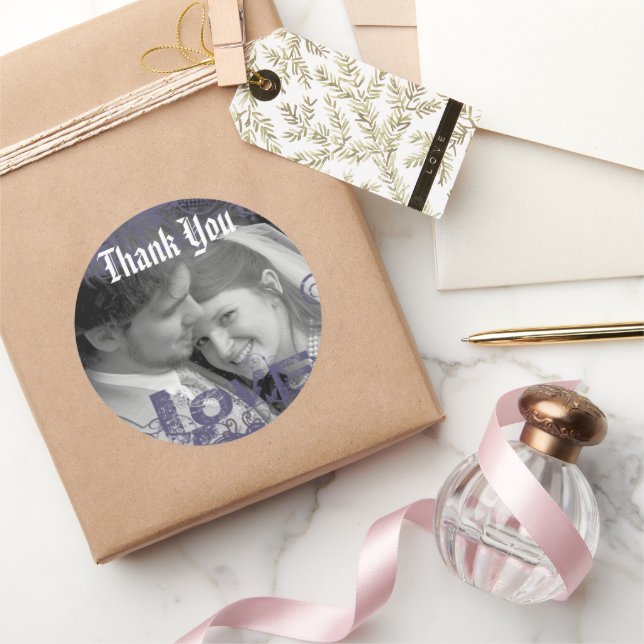 Stickers Merci funky de mariage avec votre photo (Cadeaux)