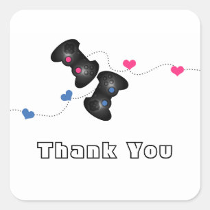 Stickers Merci Geeky Gamers Dark (bleu/rose)
