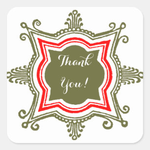 Stickers Merci Gold Red Custom