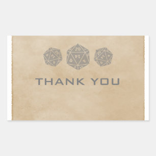 Stickers Merci Gris Grunge D20 Dice