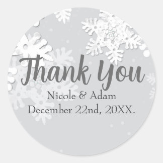 Stickers Merci hiver Snowflakes