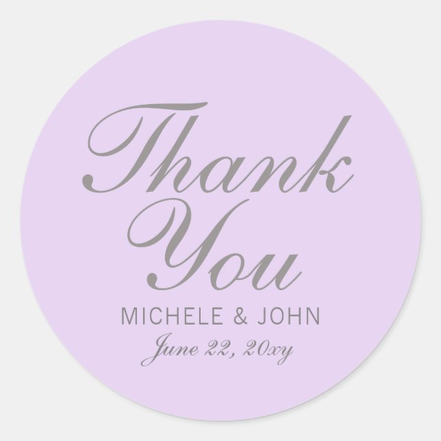 Stickers Merci Lilac Chic Simple Favoriser (Devant)
