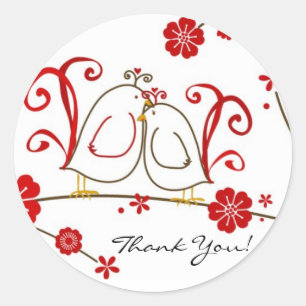 Stickers Merci Lovebirds, Fleurs de cerisiers