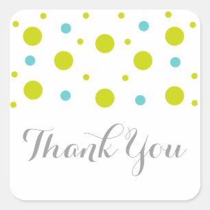 Stickers Merci Mariage Confetti Turquoise vert