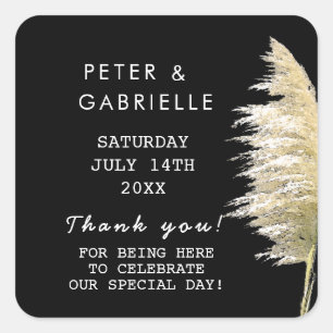 Stickers Merci Mariage Pampas