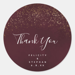 Stickers Merci Mariage Velvet rouge