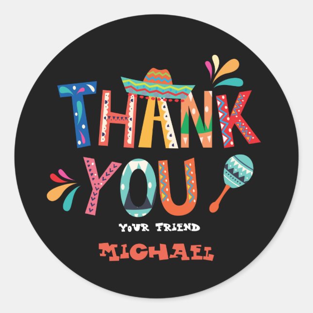 stickers Merci mexicain FIesta (Devant)