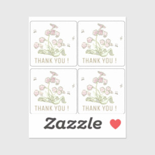 Stickers Merci minuscule Fleur sauvage Petites abe