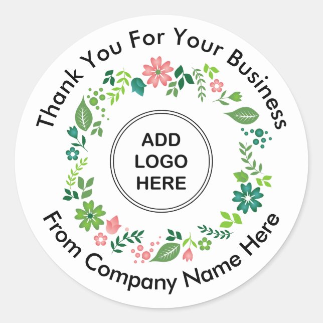 Stickers Merci Modèle du logo Floral d'affaires (Devant)