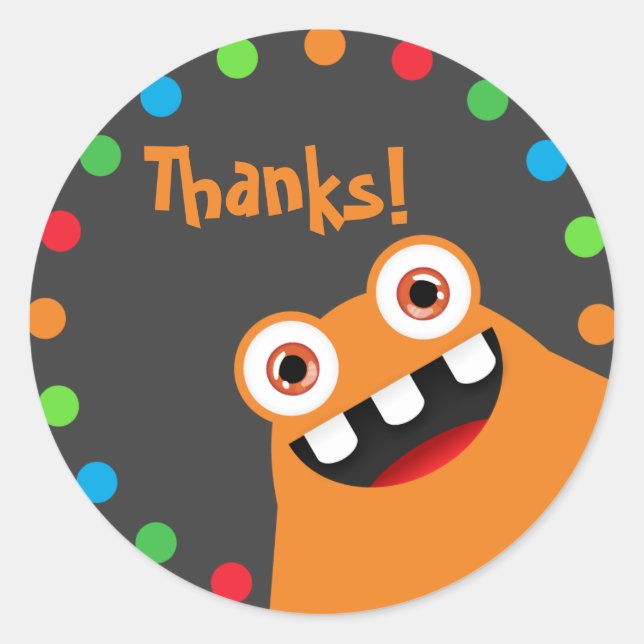 Stickers Merci Monstre Orange (Devant)