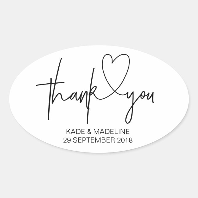 Stickers Merci noir et blanc (Devant)