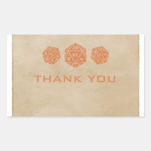 Stickers Merci Orange Grunge D20 Dice Gamer