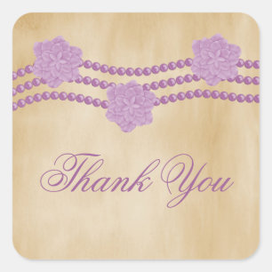 Stickers Merci perles et fleurs