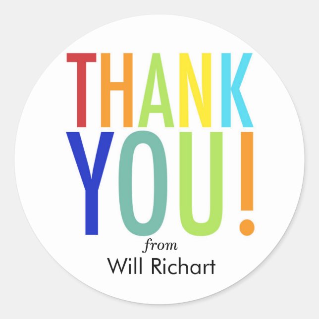 stickers Merci personnalisable étiquettes cadeaux (Devant)