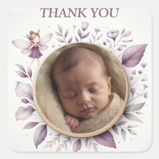 Stickers "Merci" personnalisables avec cadre de fé
