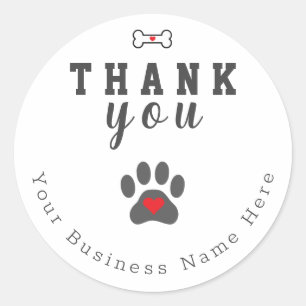 Stickers Merci personnalisé Dog Paw