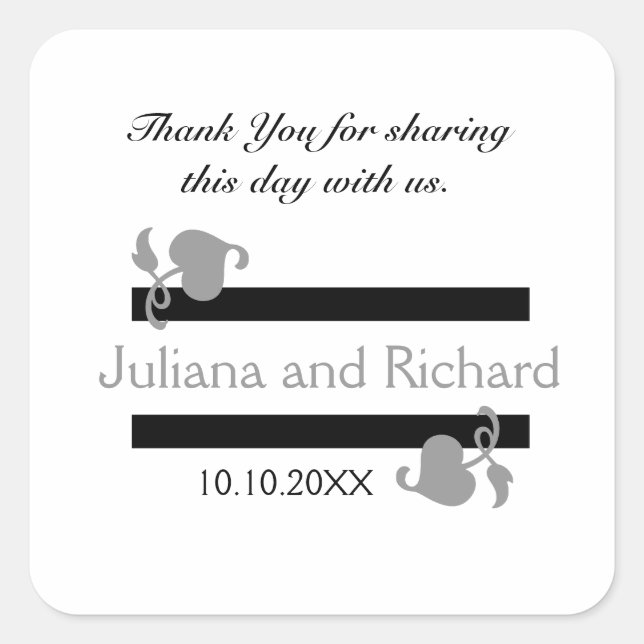 Stickers Merci personnalisé mariage favori (Devant)