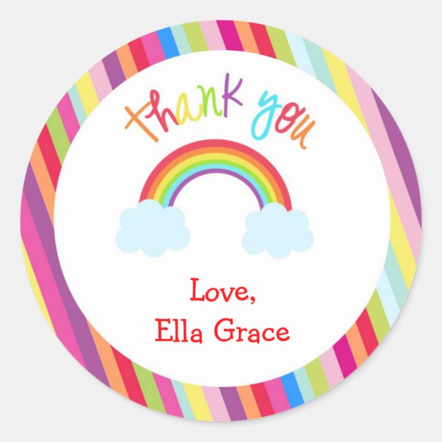 Stickers Merci personnalisé Rainbow Favonalized (Devant)