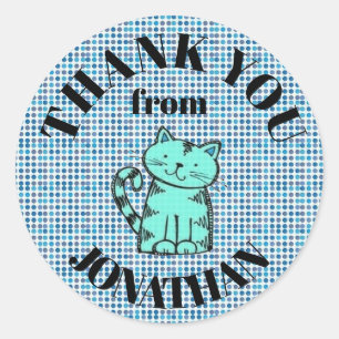 Stickers Merci personnalisé - Tons de bleu