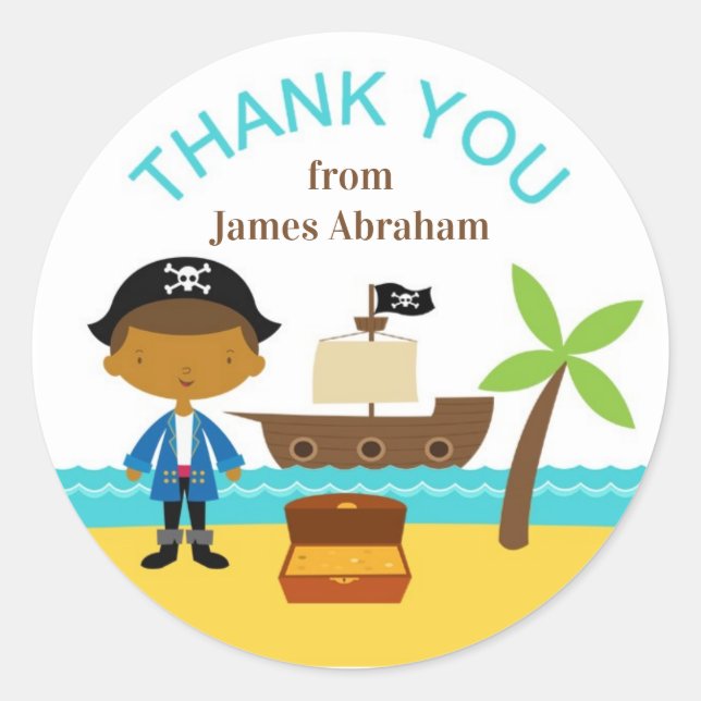 Stickers Merci pirate (Devant)