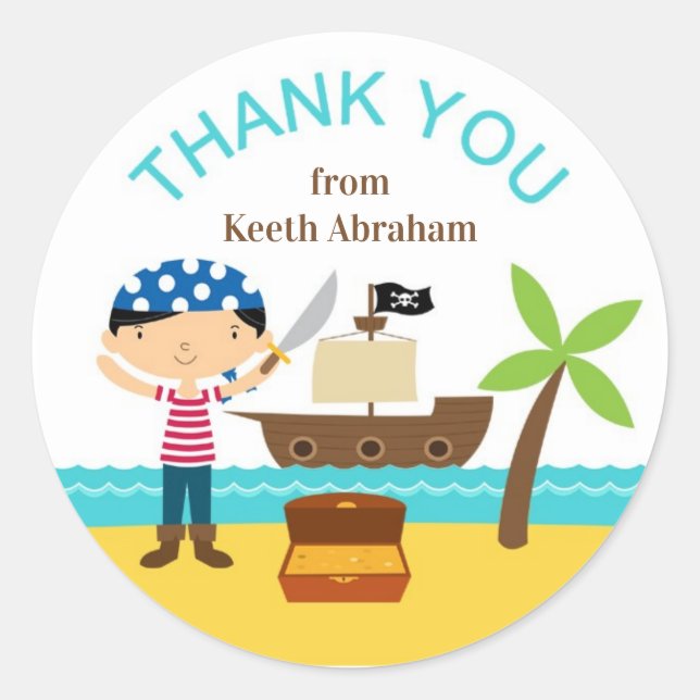 Stickers Merci Pirate (Devant)