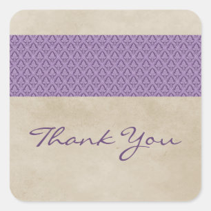 Stickers Merci pourpre Russe Damask