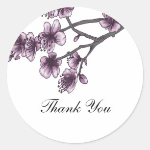 Stickers Merci Purple Simple Cerise Blossoms