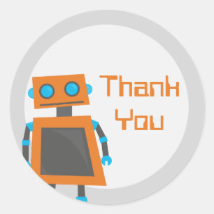 Stickers Merci Robot Orange