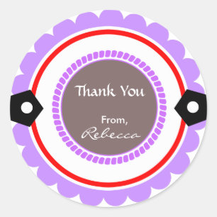 Stickers Merci rond personnalisés Étiquettes cadea