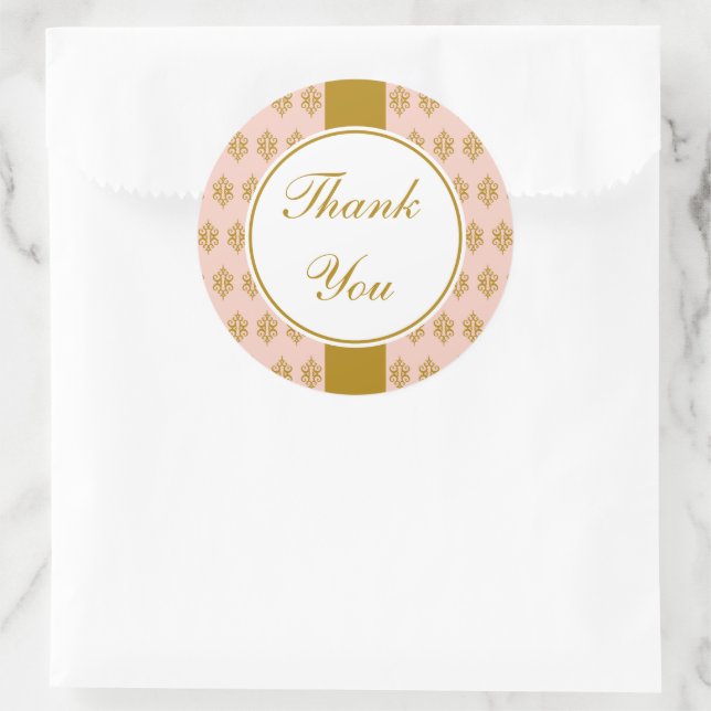 Stickers Merci rose antique (Sac)