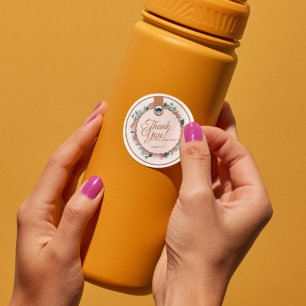 Stickers Merci rose beige - Logo