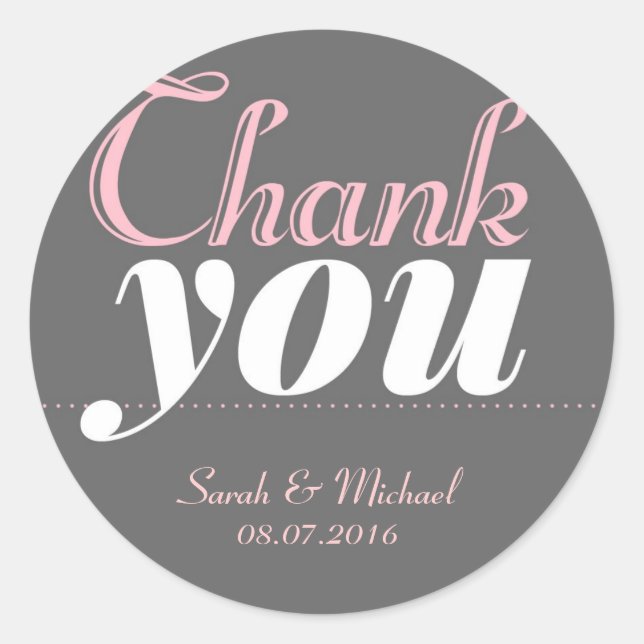 Stickers Merci rose Grey (Devant)